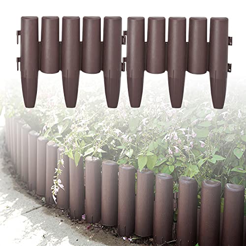LARS360 22,4m Rasenkante Kunststoff Holzoptik Beeteinfassung Mähkante Garden Border Wetterfest Gartenpalisade Beetzaun 1 Element (L x H): 28 x 24cm Braun von LARS360