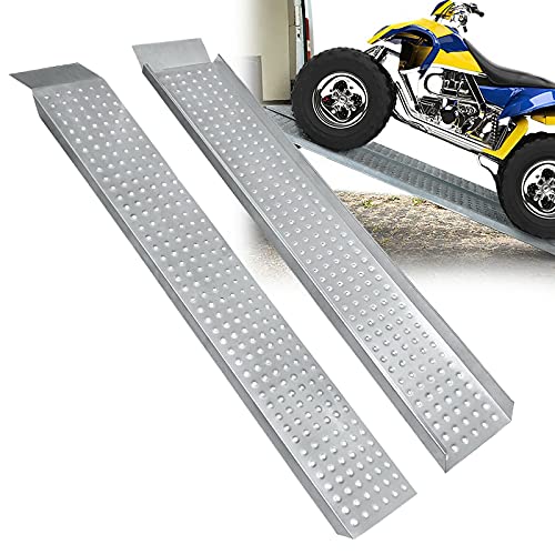 LARS360 2er Auffahrrampe Laderampe Verladerampe Anhängerrampe Verzinkter Stahl rutschfeste für Motorrad ATV Quad PKW Auto Belastbar bis 200kg Pro Stück (Auffahrrampe) von LARS360