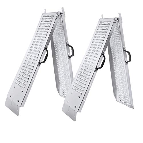 LARS360 2er Auffahrrampe Laderampe Verladerampe Anhängerrampe Verzinkter Stahl rutschfeste für Motorrad ATV Quad PKW Auto Belastbar bis 200kg Pro Stück (Klappbar Auffahrrampe) von LARS360