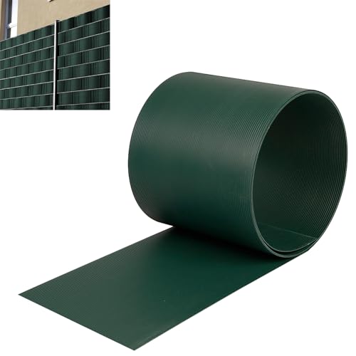 LARS360 30 Stück Hart PVC Sichtschutzstreifen Sichtschutz Windschutz Garten Doppelstabmattenzaun für Gartenzaun, Balkon, 2,5m x 19cm (Grün) von LARS360