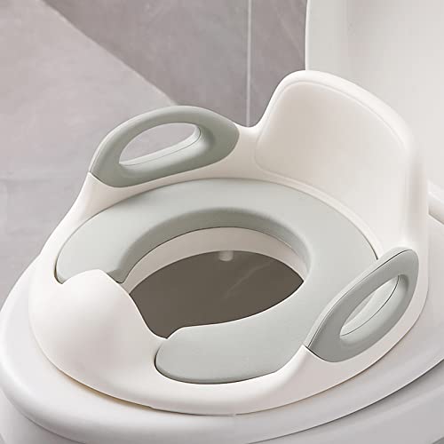 LARS360 Kinder Toilettensitz WC Aufsatz für 12 Monate bis 7 Jahre - Baby Sitz Anti-Rutsch Polster Kloaufsatz - Griff und Spritzschutz Toilettentrainer (Grau) von LARS360