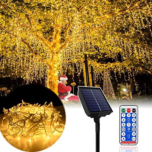 LARS360 Solar Lichterkette Außen Warmweiß 5M 200 LED Weihnachtsbeleuchtung Außen Eisregen Lichterkette, 8 Modi, Timer, Fernbedienung, IP44 für Weihnachten Garten Balkon Hochzeit Party LARS360 Solar Lichterkette Außen Warmweiß 5M 200 LED Weihnachtsbeleuchtung Außen Eisregen Lichterkette, 8 Modi, Timer, Fernbedienung, IP44 für Weihnachten Garten Balkon Hochzeit Party von LARS360