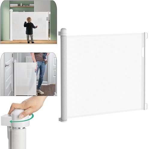 LARS360 Türschutzgitter Roll, Treppenschutzgitter Ausziehbar 0-150 cm, 87 cm Hoch, Türgitter für Babys&Haustiere, Einhändig Bedienbar, Sicherheitstrennwand für Treppen Türen Innen Außen, Weiß LARS360 Türschutzgitter Roll, Treppenschutzgitter Ausziehbar 0-150 cm, 87 cm Hoch, Türgitter für Babys&Haustiere, Einhändig Bedienbar, Sicherheitstrennwand für Treppen Türen Innen Außen, Weiß von LARS360