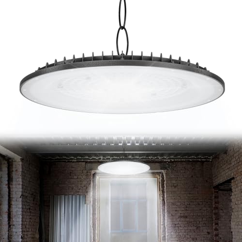 LARS360 UFO LED High Bay Light Hallenstrahler 300W Kaltweiß UFO LED Werkstattlampe Industrielampe IP65 Wasserdichte Deckenstrahler Garagenleuchte von LARS360
