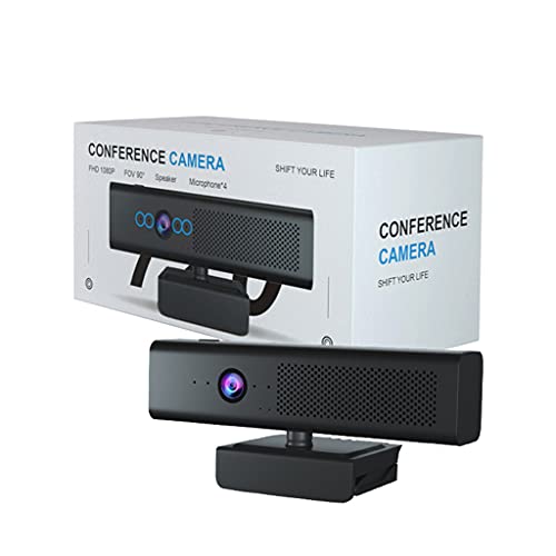 LARUISEE 1080P Webcam Lautsprecher Integrierter Mikrofon Stummschalttaste Sichtschutzabdeckung Plug & Play Laptop Computer von LARUISEE