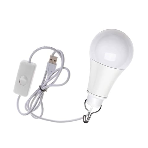 LARUISEE 5 W LED-Glühbirne, Outdoor-Camping-Notfall-Leuchtmittel mit Hakenschaltern, 6500 K USB-Kabel-Leuchtmittel für Camping, USB-Birne LARUISEE 5 W LED-Glühbirne, Outdoor-Camping-Notfall-Leuchtmittel mit Hakenschaltern, 6500 K USB-Kabel-Leuchtmittel für Camping, USB-Birne von LARUISEE