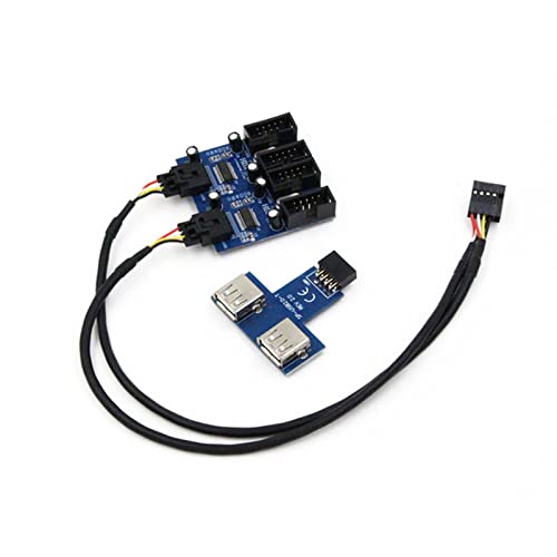 LARUISEE Motherboard 9-Pin Verlängerungskabel Leiterplatte USB 2.0-Anschlussadapter von LARUISEE