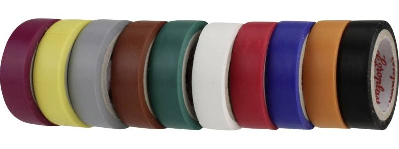 LAS Isolierband COROPLAST PVC-Isolierband 0,15x12mm farb 10tlg von LAS
