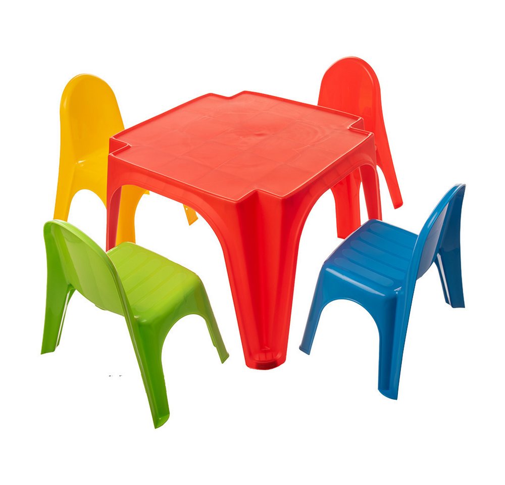 LAS Kindersitzgruppe Starplast Kinder Möbelset Tisch mit 4 Stühlen von LAS