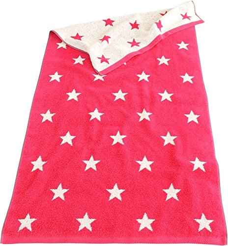 LASA Handtuch Duschtuch Strandtuch Saunatuch Waschhandschuh Sterne (Duschtuch 70x140cm, pink) von LASAHOME
