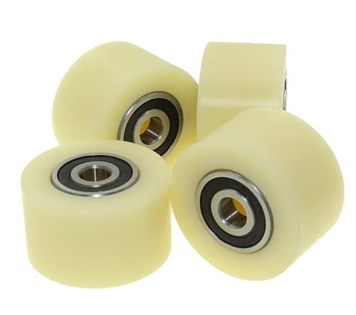 LASANA SMART MACHINES: Industrielle Nylon-Rollen für Führungsmechanismen und Schiebetüren (50 mm Durchmesser, 30 mm Breite, 4 Stück, Starr, Plattenhalterung) von LASANA SMART MACHINES