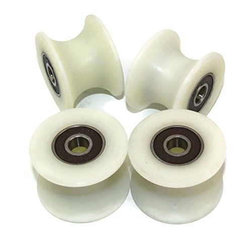 4 Stück x 40 mm mit Nylon mit sheaves Rollen mit 25 mm, gerillt, hergestellt in der EU, 8 mm Bearings, 4 von LASANA SMART MACHINES