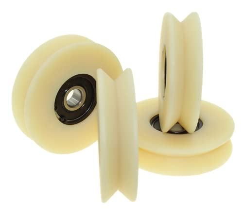 Smart Machines Machines4 Stück Nylon Polyamid Riemenscheibe 80mm Durchmesser mit 90° V-Nut Schiebetorrad Made in EU von LASANA SMART MACHINES