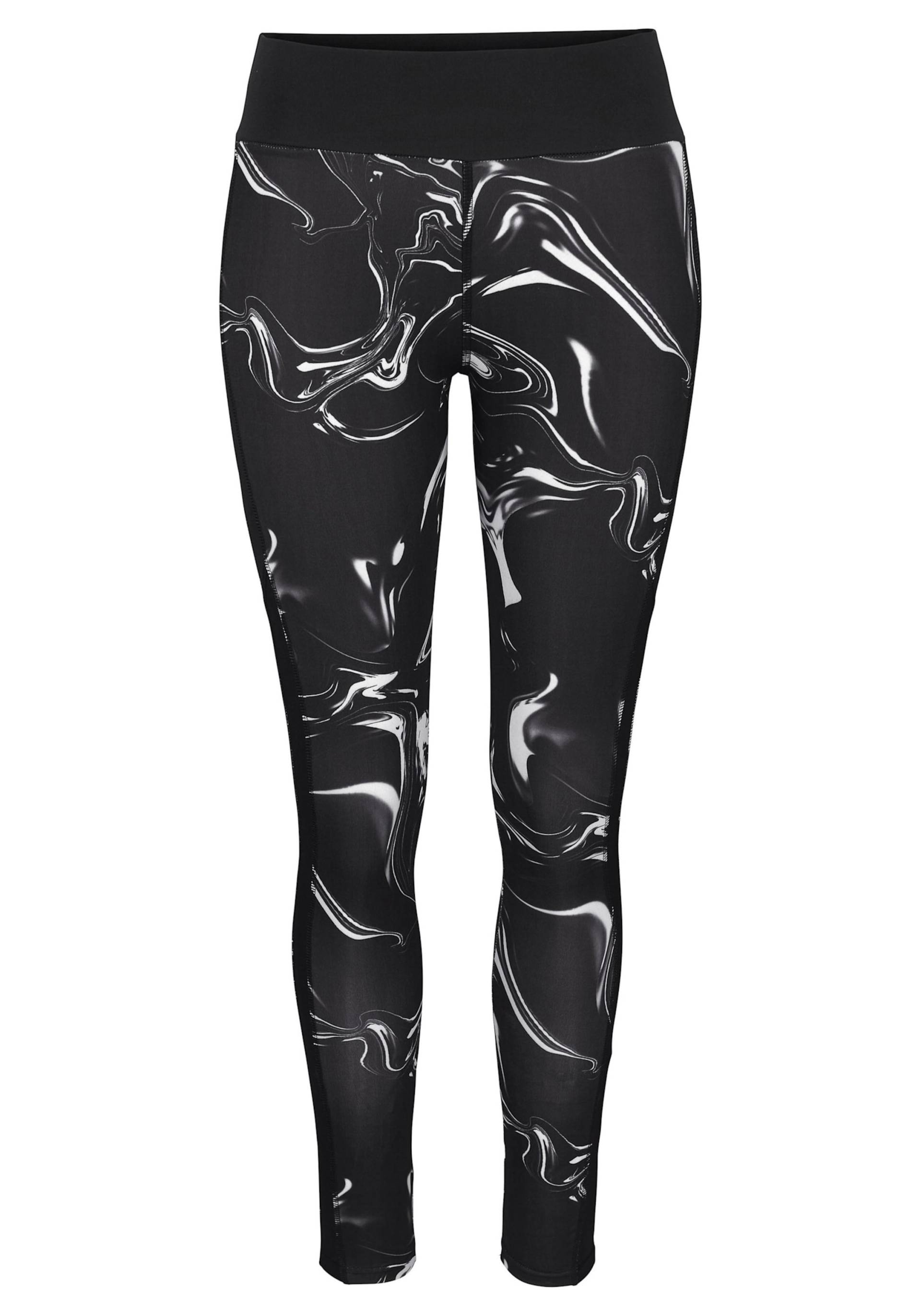 Leggings in schwarz-marmoriert-weiß von LASCANA ACTIVE von LASCANA ACTIVE