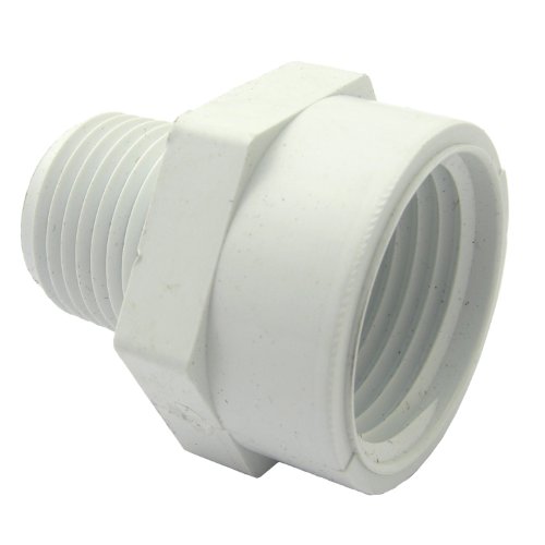 LASCO PVC Schlauchadapter mit 3/4 Zoll Innengewinde und 1/2 Zoll Außengewinde 15-1635 Weiß von LASCO