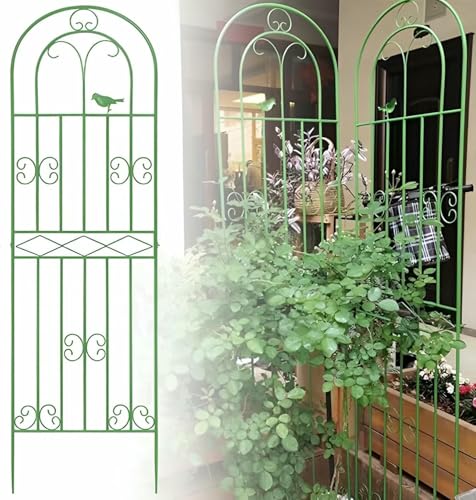 Garten Gitter Für Kletterpflanzen 90cm 115cm 160cm 180cm 200cm 220cm. Rostfeste Metall Garten Blumen Gitter, Gurken Unterstützung, Pflanzen Unterstützung Netz (weiß, 50x180cm) von LASDERTV