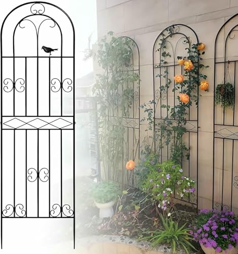Garten Gitter Für Kletterpflanzen 90cm 115cm 160cm 180cm 200cm 220cm. Rostfeste Metall Garten Blumen Gitter, Gurken Unterstützung, Pflanzen Unterstützung Netz (weiß, 50x180cm) von LASDERTV