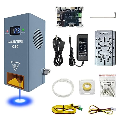 Lasermodul Kit 30W optische Leistung, LASER TREE K30 Laserkopf mit Air Assist TTL Blaulicht Modul, 6 Strahl komprimiert Laser Cutter Modul Kopf für Lasergravur und Schneidemaschine, 24V von LASER TREE