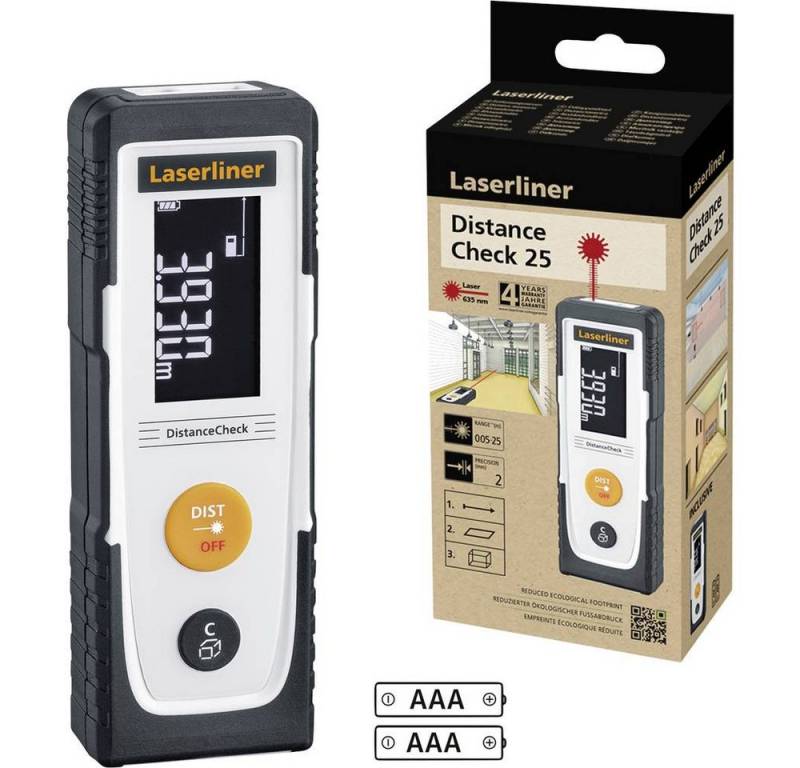 LASERLINER Entfernungsmesser Kompakter Laser-Entfernungsmesser mit simpler von LASERLINER