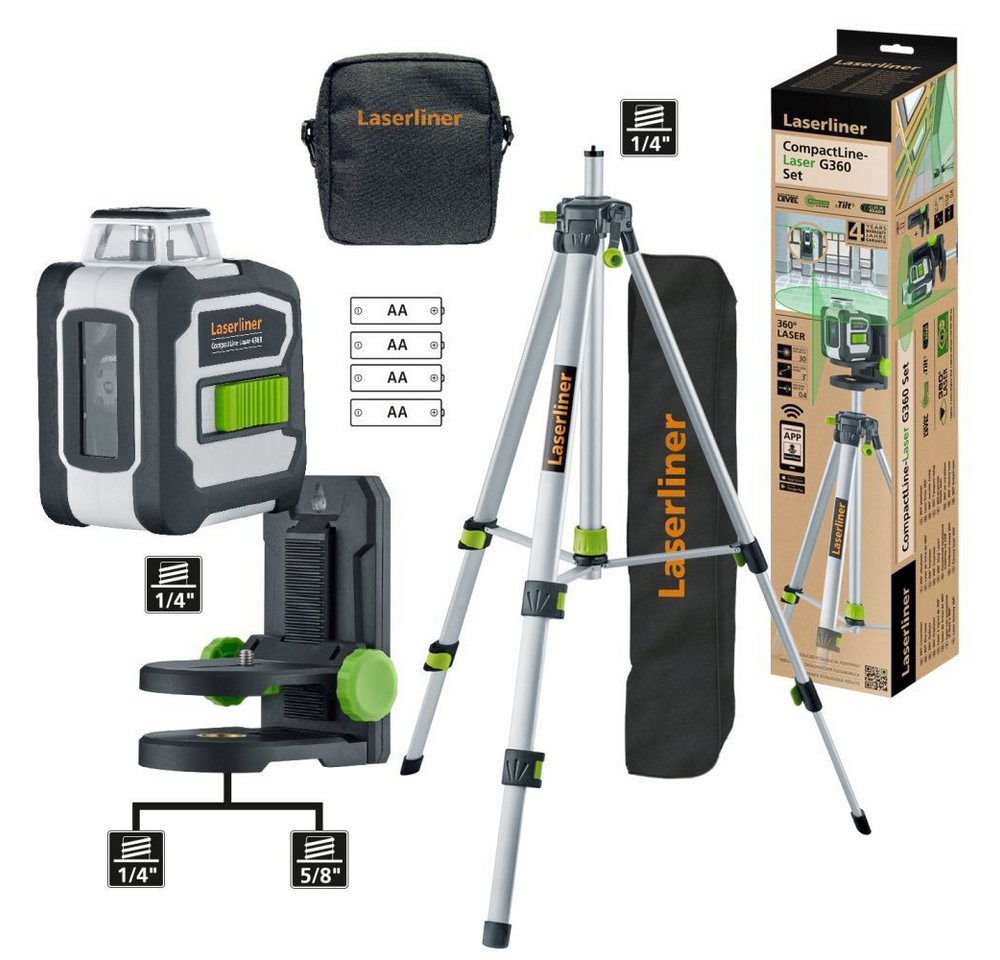 LASERLINER Laserwasserwaage Laserliner CompactLine-Laser G360 Set Linienlaser mit Stativ LASERLINER Laserwasserwaage Laserliner CompactLine-Laser G360 Set Linienlaser mit Stativ von LASERLINER