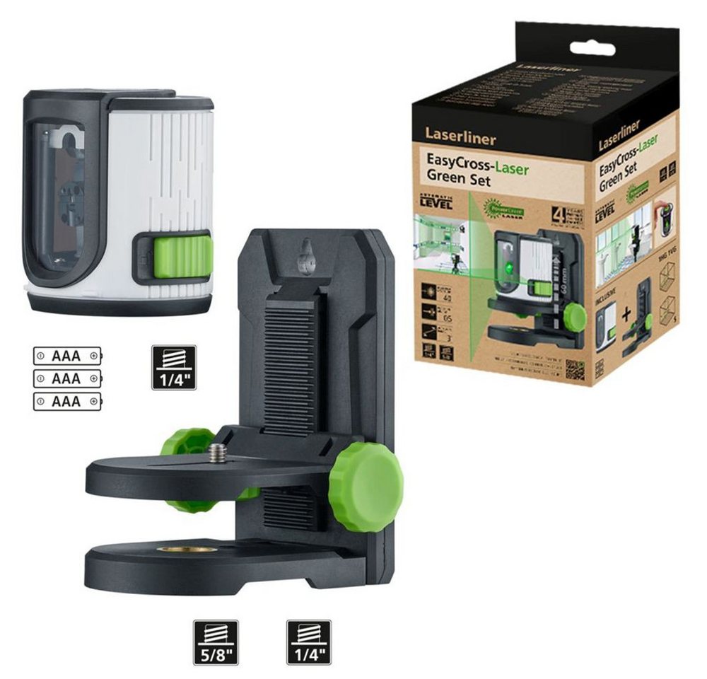 LASERLINER Laserwasserwaage Laserliner EasyCross-Laser Green Set Kreuzlinien-Laser LASERLINER Laserwasserwaage Laserliner EasyCross-Laser Green Set Kreuzlinien-Laser von LASERLINER