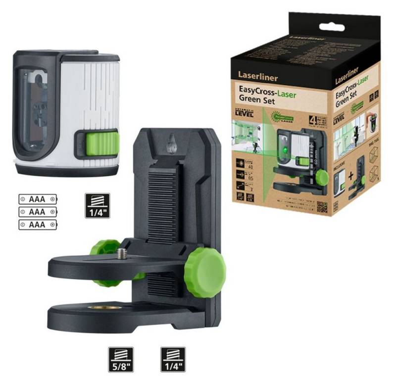 LASERLINER Laserwasserwaage Laserliner EasyCross-Laser Green Set Kreuzlinien-Laser von LASERLINER