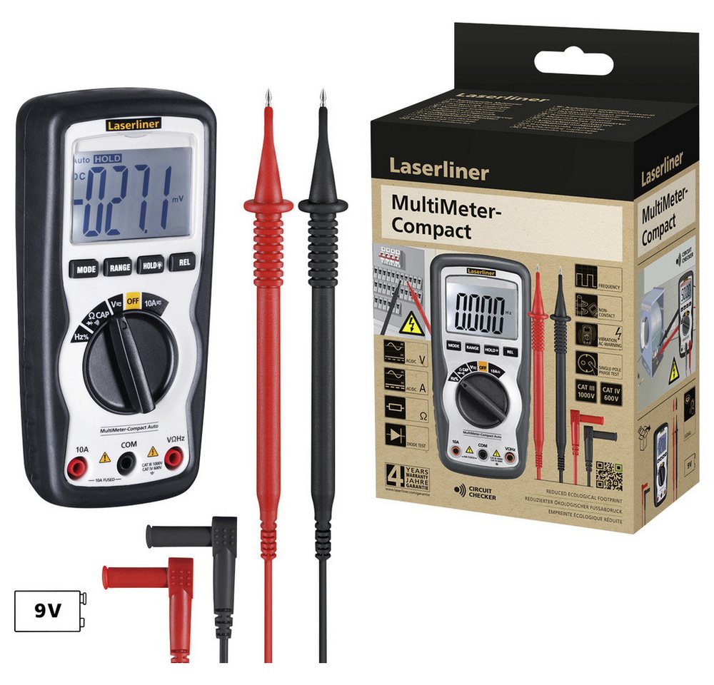 LASERLINER Spannungsprüfer Laserliner MultiMeter-Compact Hand-Multimeter, (MultiMeter-Compact) von LASERLINER