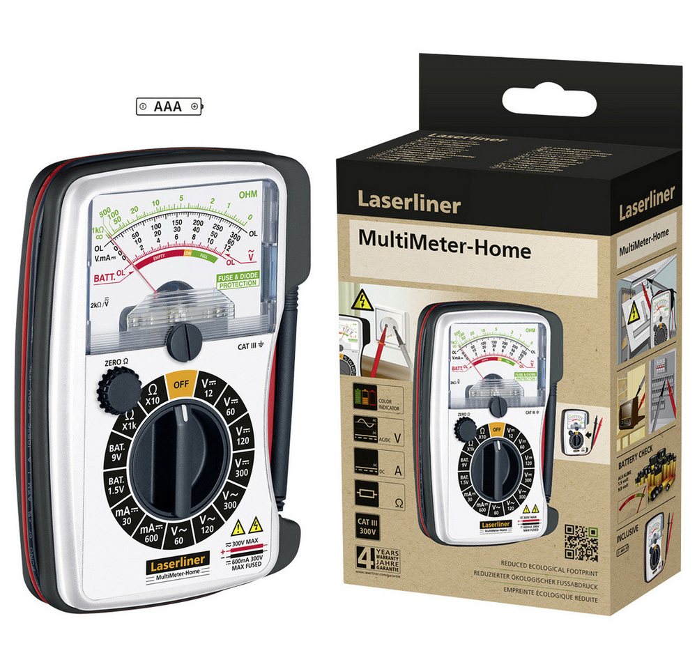 LASERLINER Spannungsprüfer Laserliner MultiMeter-Home Hand-Multimeter, (MultiMeter-Home) von LASERLINER