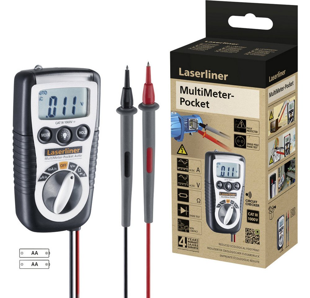 LASERLINER Spannungsprüfer Laserliner MultiMeter-Pocket Hand-Multimeter, (MultiMeter-Pocket) von LASERLINER