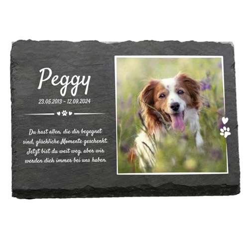 LASERO' Personalisierte Grabstein Hund Gedenkstein Katze - Grabplatte Mit Gravur Erinnerung Hund - Gedenktafel Katze (15 * 20cm) von LASERO'
