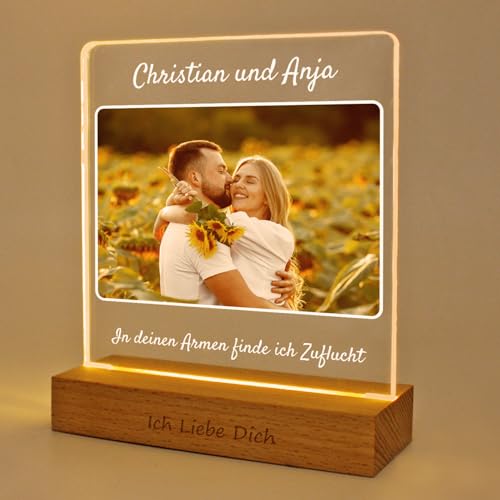 LASERO' Personalisierte Lampe mit Foto - Couple Geschenke für Jahrestag - Led Bild Personalisiert Geschenke Frauen und Männer von LASERO'