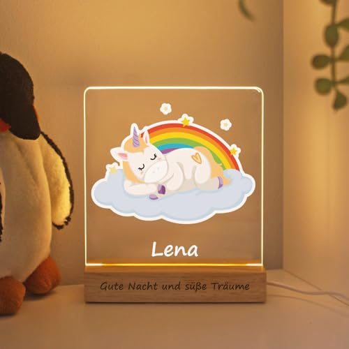 LASERO' Personalisiertes Nachtlicht Baby mit Namen - Neugeborenen Geschenk Mädchen - Geschenke für Kinder Geburt und Taufe (Einhorn) von LASERO'