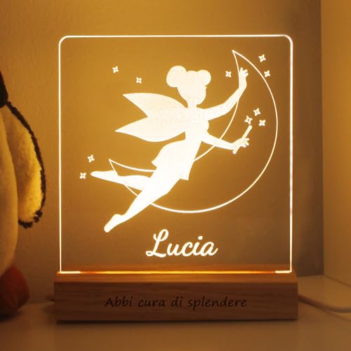 LASERO' Personalisiertes Nachtlicht für Mädchen Junge - Nachttischlampe Personalisierte Geschenke Baby Zur Geburt Taufe von LASERO'