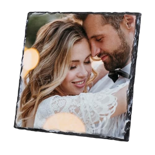 LASERO' Schieferplatte mit Foto - Personalisierte Geschenke Schieferplatten - Schiefer Bild Personalisiert Foto Geschenk (15 * 15cm) von LASERO'
