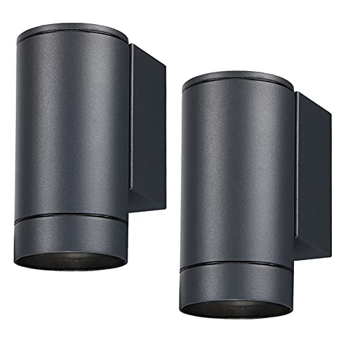 LASIDE 2er Set Aussenleuchte Aussenlampe Wand, GU10 Anthrazit Aluminium Down Außenlampe Außenleuchte, IP44 Spritzwassergeschützt Wandlampe Wandleuchte Lampe Aussen Außen Leuchte für Garten Terrasse LASIDE 2er Set Aussenleuchte Aussenlampe Wand, GU10 Anthrazit Aluminium Down Außenlampe Außenleuchte, IP44 Spritzwassergeschützt Wandlampe Wandleuchte Lampe Aussen Außen Leuchte für Garten Terrasse von LASIDE