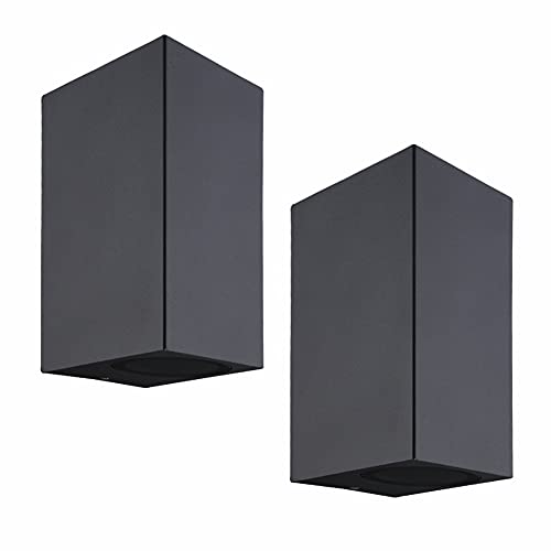LASIDE 2er Set Aussenleuchte Aussenlampe Wand Eckig, GU10 Anthrazit Aluminium Up Down Außenlampe Außenleuchte, IP44 Spritzwassergeschützt Wandlampe Wandleuchte Lampe Aussen Außen Leuchte für Garten LASIDE 2er Set Aussenleuchte Aussenlampe Wand Eckig, GU10 Anthrazit Aluminium Up Down Außenlampe Außenleuchte, IP44 Spritzwassergeschützt Wandlampe Wandleuchte Lampe Aussen Außen Leuchte für Garten von LASIDE