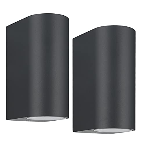 LASIDE 2er Set Aussenleuchte Aussenlampe Wand Rund, GU10 Anthrazit Aluminium Up Down Außenlampe Außenleuchte, IP44 Spritzwassergeschützt Wandlampe Wandleuchte Lampe Aussen Außen Leuchte für Garten LASIDE 2er Set Aussenleuchte Aussenlampe Wand Rund, GU10 Anthrazit Aluminium Up Down Außenlampe Außenleuchte, IP44 Spritzwassergeschützt Wandlampe Wandleuchte Lampe Aussen Außen Leuchte für Garten von LASIDE