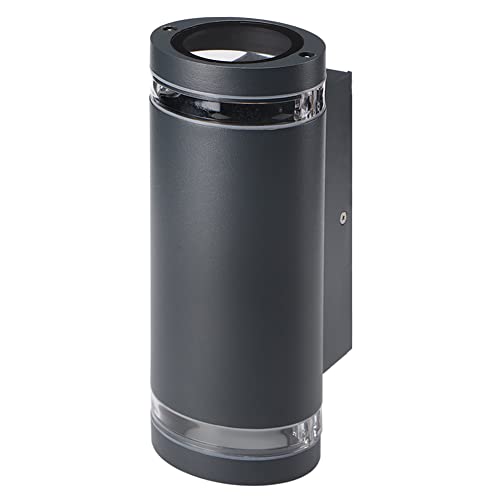 LASIDE Aussenleuchte Aussenlampe Wand, GU10 Anthrazit Aluminium Up and Down Außenlampe Außenleuchte, IP44 Spritzwassergeschützt Wandlampe Wandleuchte Lampe Aussen Außen Leuchte für Garten Terrasse von LASIDE