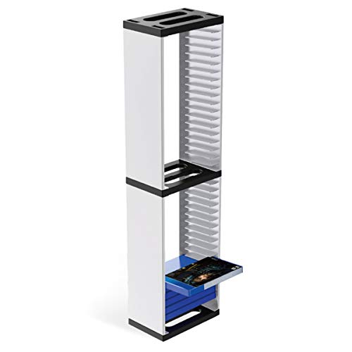 LASIEYO CD Shelf Storage Tower, CD Disk Storage Rack, Spiel Disc Box Speicher Rack Halter für PS5 Speicher Regal Halten von LASIEYO