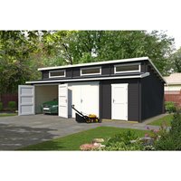 LASITA MAJA Blockbohlen-Garage »Hawaii«, BxT: 780 x 520 cm (Außenmaß), Holz - grau von LASITA MAJA
