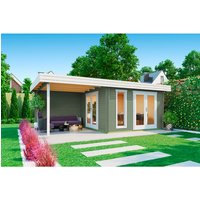 LASITA MAJA Blockbohlenhaus »Anders«, BxHxT: 6688 x 233,7 x 414,8 cm (Außenmaß inkl. Dachüberstand), grün - gruen von LASITA MAJA