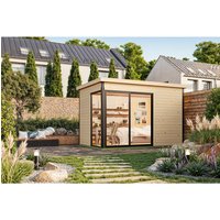 LASITA MAJA Blockbohlenhaus »Austin«, BxHxT: 360 x 239,4 x 240 cm (Außenmaß inkl. Dachüberstand), naturbelassen - braun von LASITA MAJA