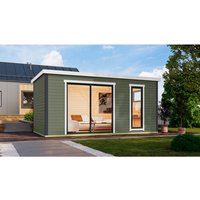 LASITA MAJA Blockbohlenhaus »Austin«, BxHxT: 525,2 x 239,4 x 315,2 cm (Außenmaß inkl. Dachüberstand), grün - gruen von LASITA MAJA