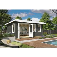 LASITA MAJA Blockbohlenhaus »Baruda«, BxHxT: 570 x 222,3 x 415 cm (Außenmaß inkl. Dachüberstand), grün - gruen von LASITA MAJA