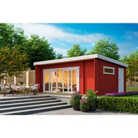 LASITA MAJA Blockbohlenhaus »Java«, BxHxT: 348 x 256,5 x 470 cm (Außenmaß inkl. Dachüberstand), rot von LASITA MAJA