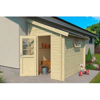 LASITA MAJA Blockbohlenhaus »Jura 2«, BxT: 214,6 x 295 cm (Außenmaße), Wandstärke: 28 mm - braun | beige von LASITA MAJA