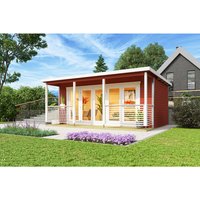 LASITA MAJA Blockbohlenhaus »Liverpool«, BxHxT: 580 x 239,4 x 430 cm (Außenmaß inkl. Dachüberstand), rot von LASITA MAJA