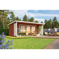 LASITA MAJA Blockbohlenhaus »Liverpool«, BxHxT: 580 x 239,4 x 430 cm (Außenmaß inkl. Dachüberstand), rot von LASITA MAJA