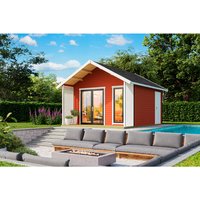 LASITA MAJA Blockbohlenhaus »Murano«, BxHxT: 448,5 x 330,6 x 520 cm (Außenmaß inkl. Dachüberstand), rot von LASITA MAJA