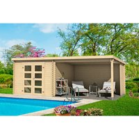 LASITA MAJA Blockbohlenhaus »Novia«, BxHxT: 620 x 211 x 308,9 cm (Außenmaß inkl. Dachüberstand), naturbelassen - braun von LASITA MAJA